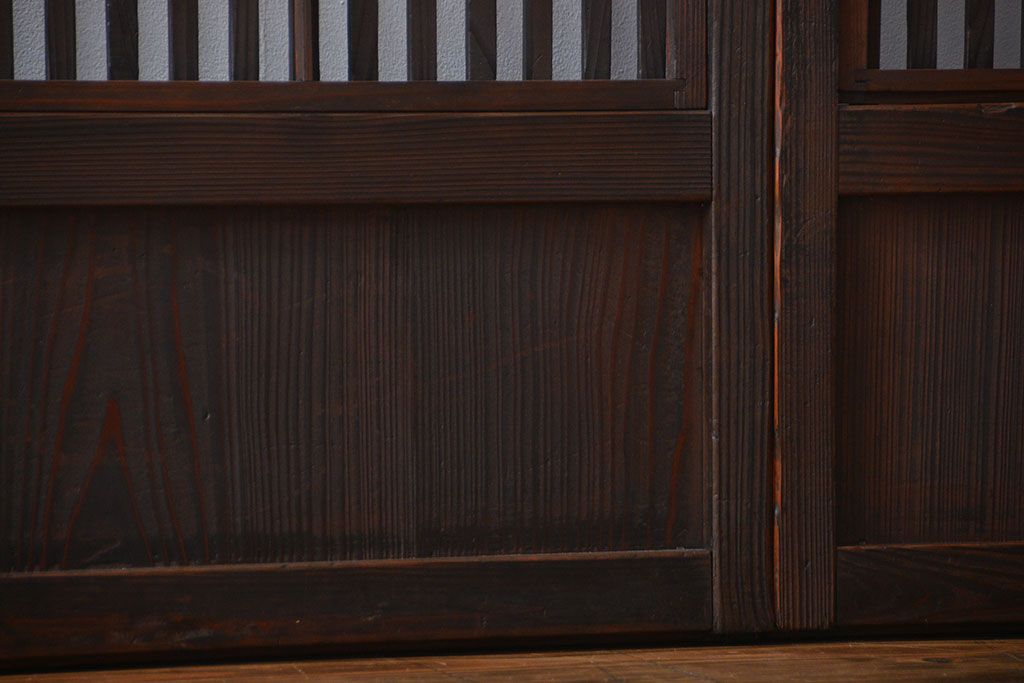 古民具・骨董　裏障子付き　格子戸2枚セット(1)
