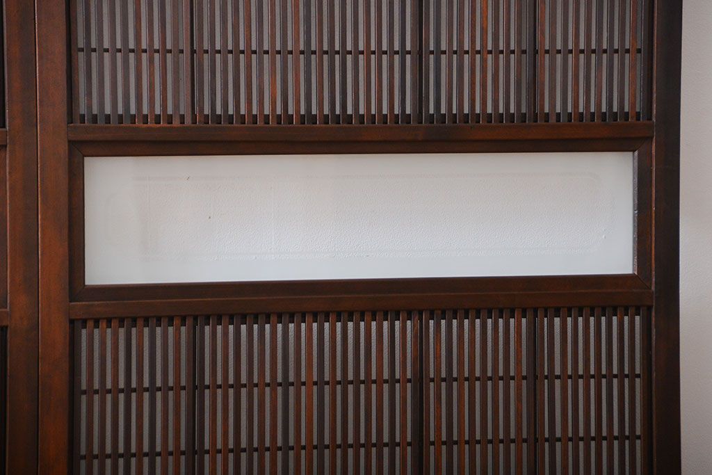  古民具・骨董　裏障子付き　格子戸2枚セット(2)