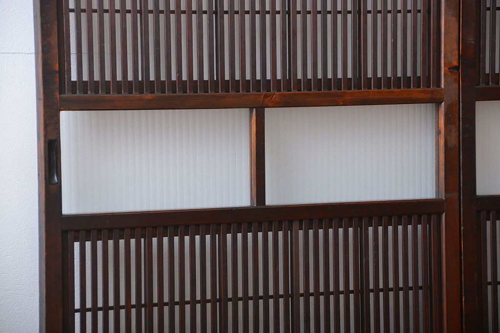 古民具・骨董　裏障子付き　格子戸2枚セット(3)