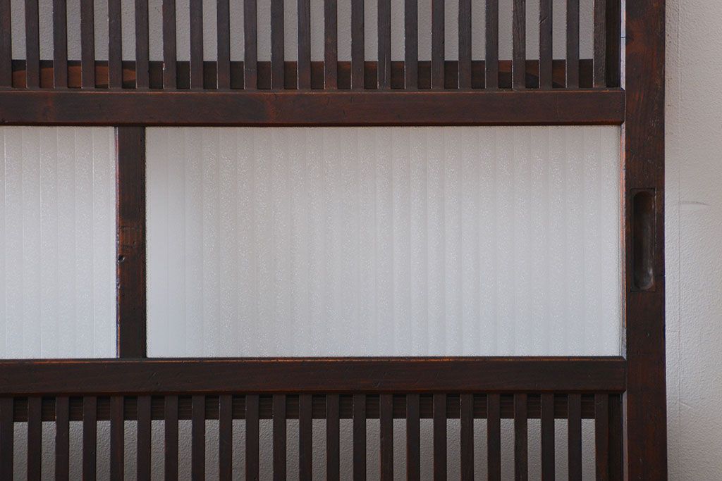 古民具・骨董　裏障子付き　格子戸2枚セット(3)