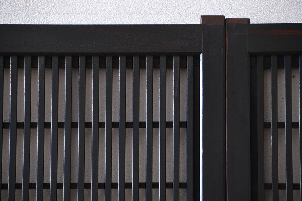 古民具・骨董　裏障子付き格子戸4枚セット(1)