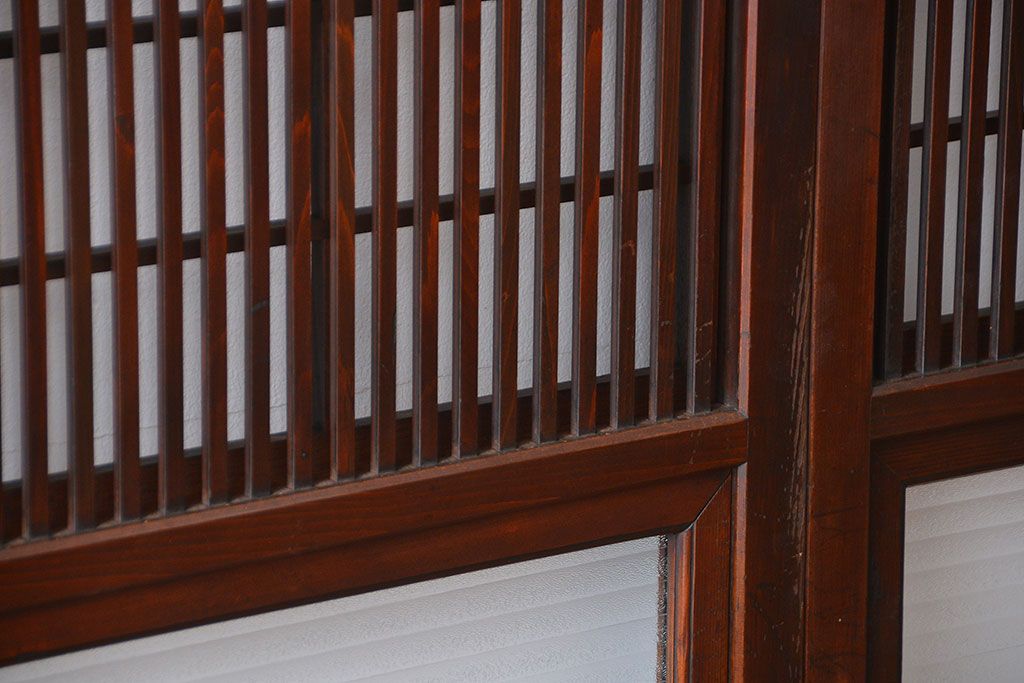 古民具・骨董　裏障子付き格子戸4枚セット(1)