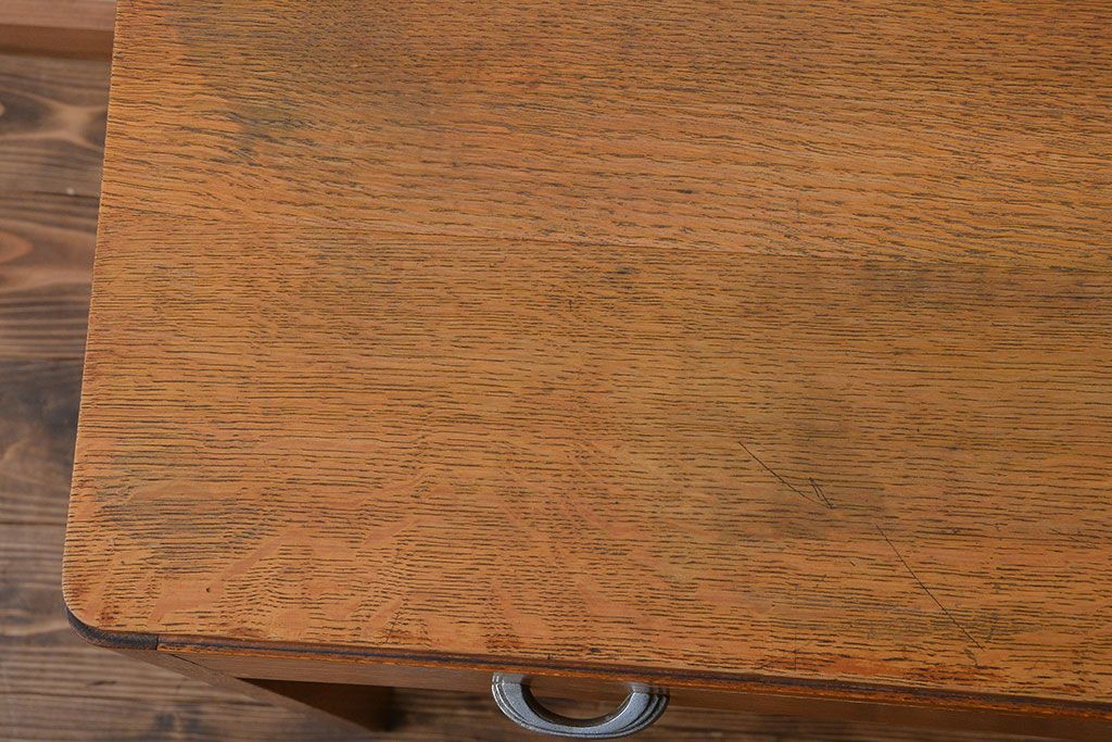 アンティーク家具　イギリスアンティーク　オーク材　引き出し付きデスク