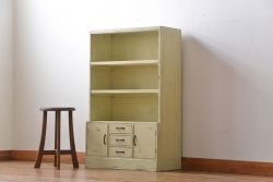 レトロ家具　昭和レトロ　アンティークペイント本棚