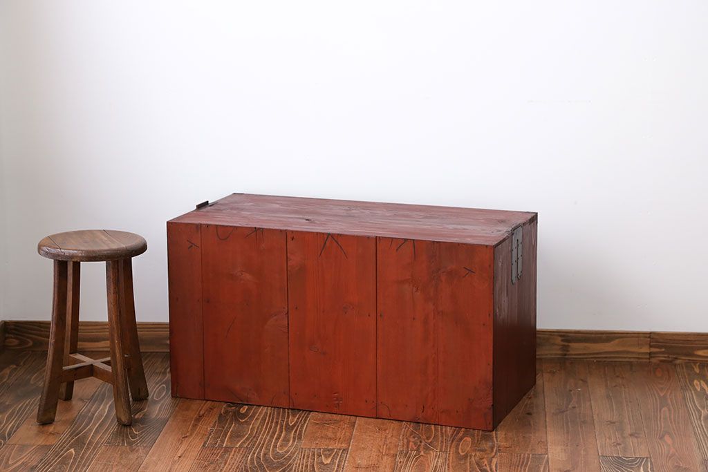 レトロ家具　昭和レトロ　欅材　時代箪笥ローボード(2)