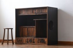 アンティーク家具　古民具・骨董　黒柿材　茶箪笥