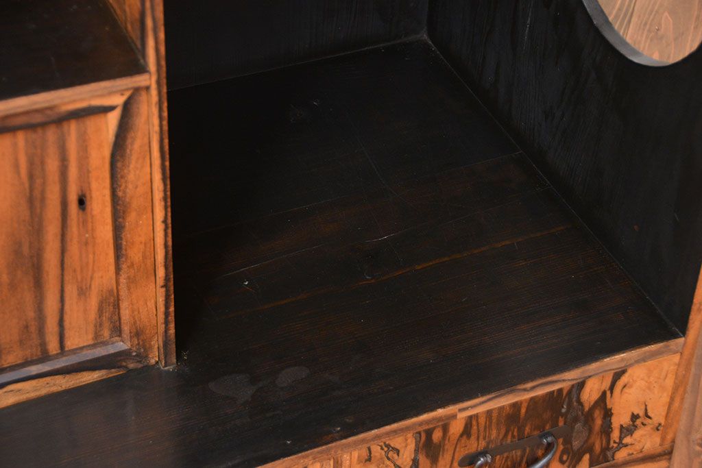 アンティーク家具　古民具・骨董　黒柿材　茶箪笥