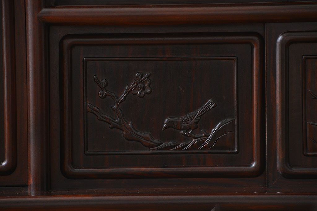 アンティーク家具　古民具・骨董　黒檀材の茶棚(飾り棚)