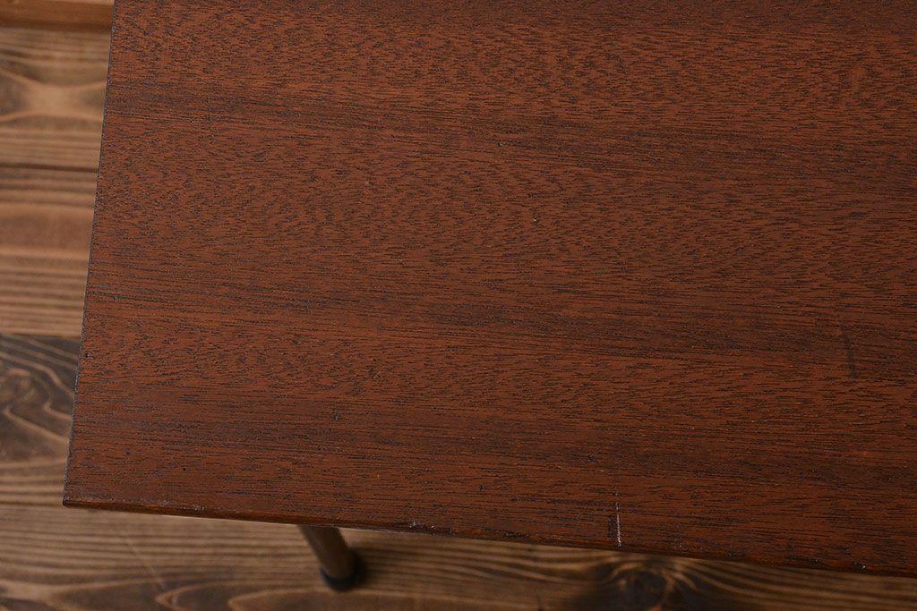 アンティーク家具　アンティーク 天板一枚板 古材を使った鉄脚テーブル(1)