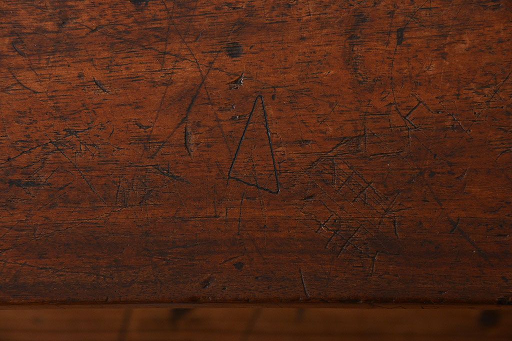アンティーク家具　イギリスアンティーク　古い学校の作業台(2)