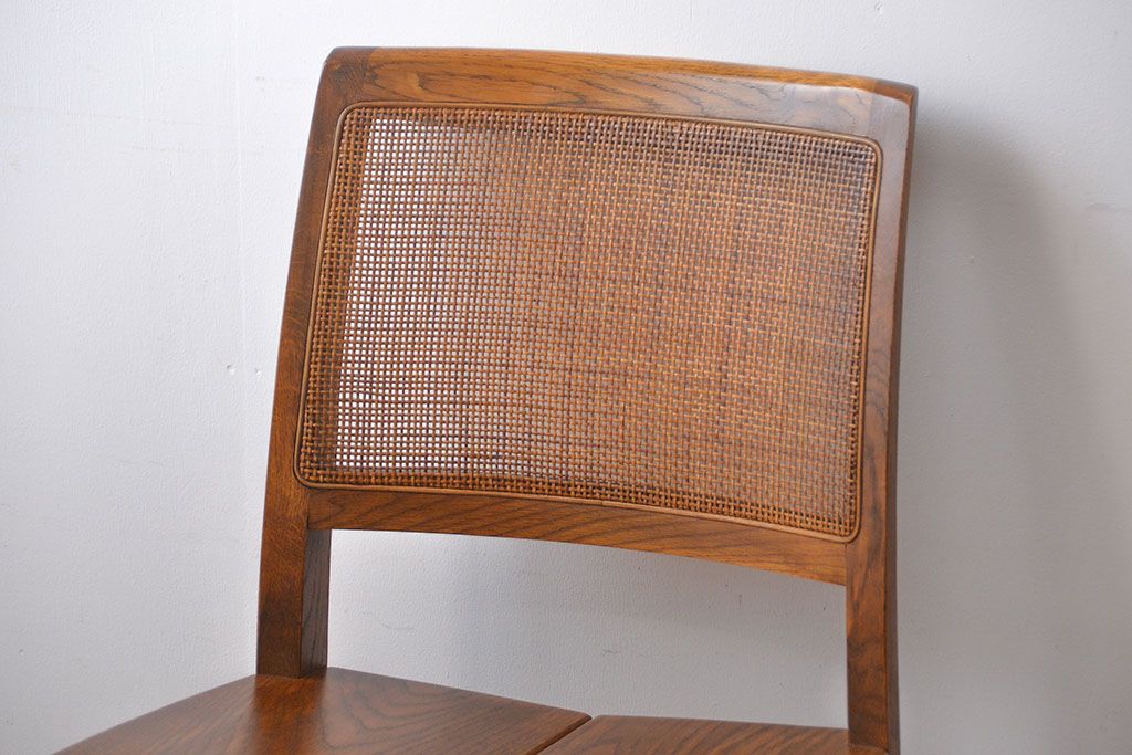 中古　浜本工芸　ナラ材のダイニングチェア2脚セット(1)