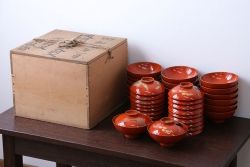 大正〜昭和初期 古い蒔絵の木製お椀 20客(漆器)　