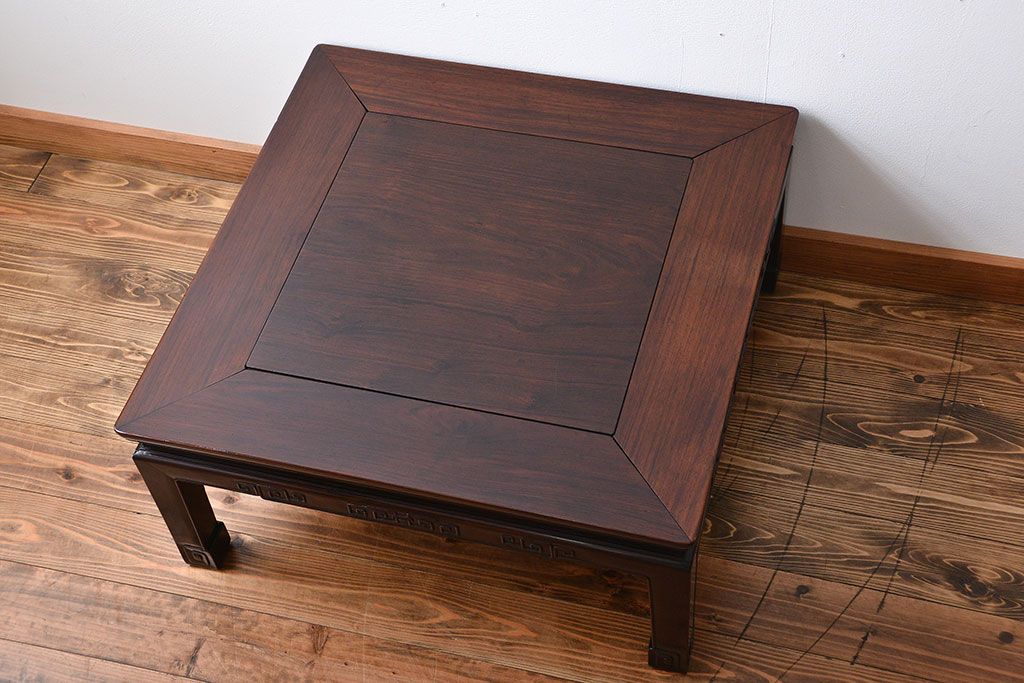 アンティーク家具　時代唐物　重厚な紫檀材座卓