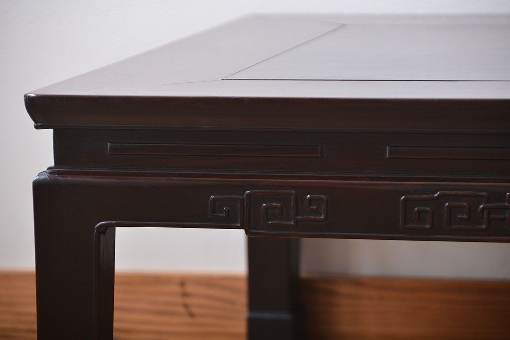 アンティーク家具　時代唐物　重厚な紫檀材座卓
