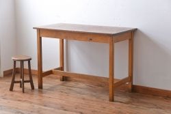 アンティーク家具　イギリスアンティーク　古い学校の作業台(8)