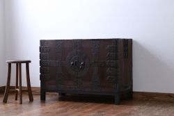 アンティーク家具　脚付き　観音開き時代箪笥ローボード(2)