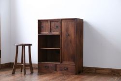 アンティーク家具　大正ロマン　古い木の戸棚