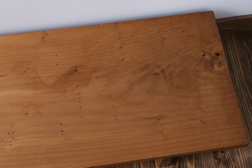 アンティーク家具　古民具・骨董　古い木の脚付き裁ち板(3)
