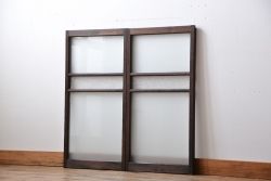 昭和レトロ　ガラス戸2枚(窓)