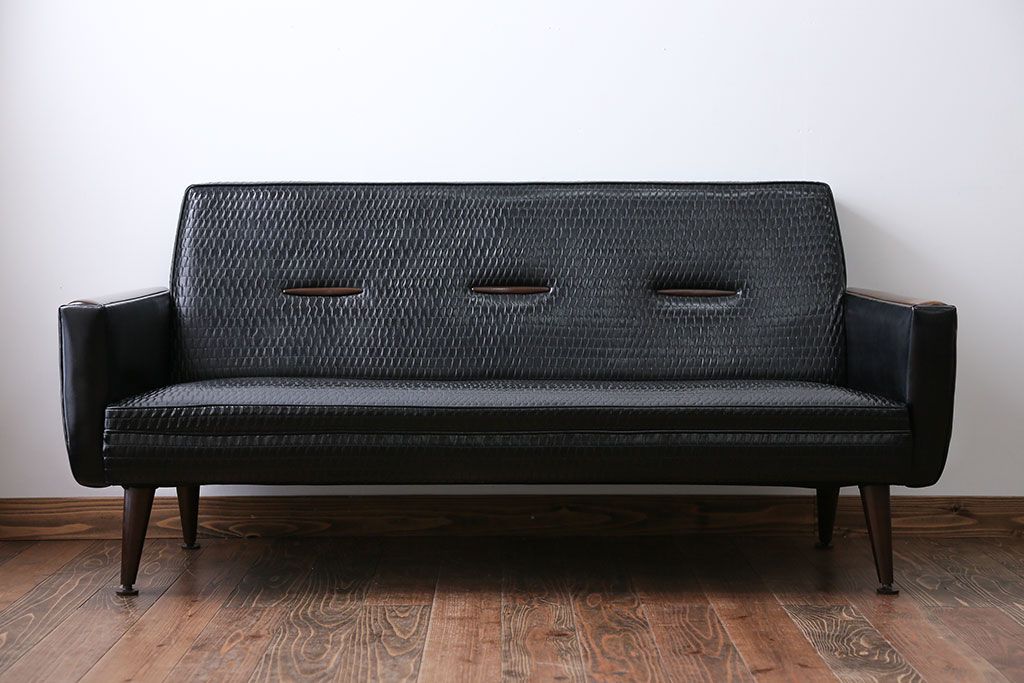 レトロ家具　レトロな3人掛けソファ