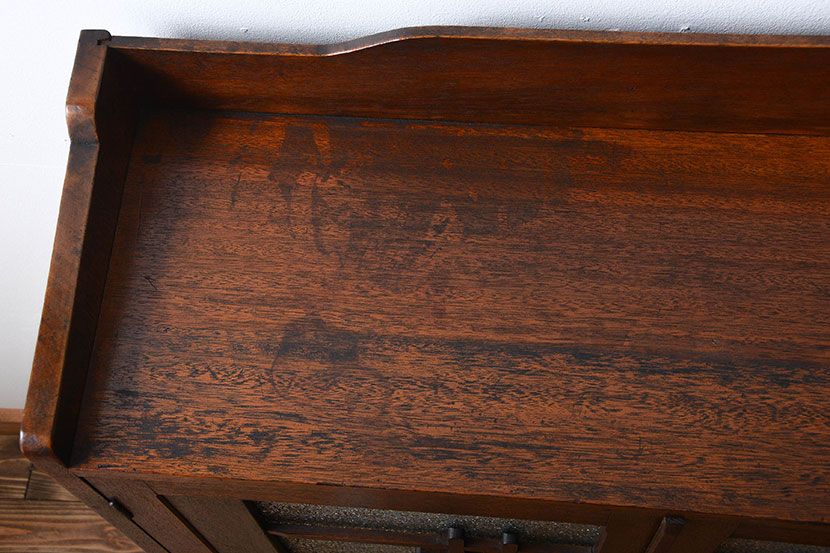 レトロ家具　昭和レトロ　ダイヤガラス入り本箱