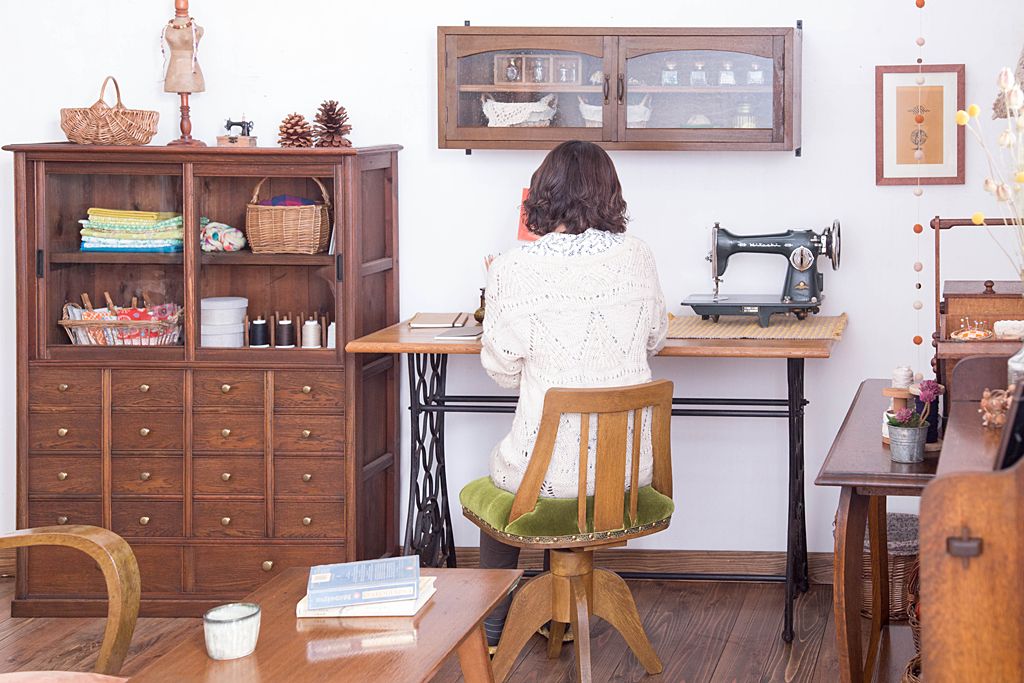 アンティーク家具　アンティーク　シンガー　ミシンテーブル(シンガーミシン、ミシン台)(2)
