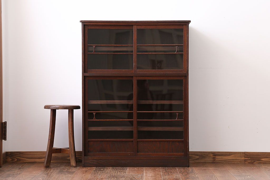 レトロ家具　昭和レトロ　ガラス戸棚