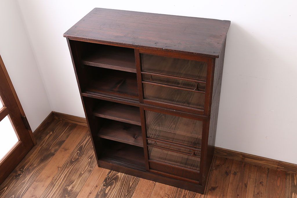 レトロ家具　昭和レトロ　ガラス戸棚