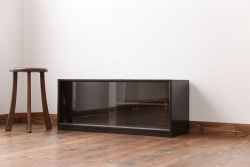アンティーク家具　1970年代　ガラス戸収納棚