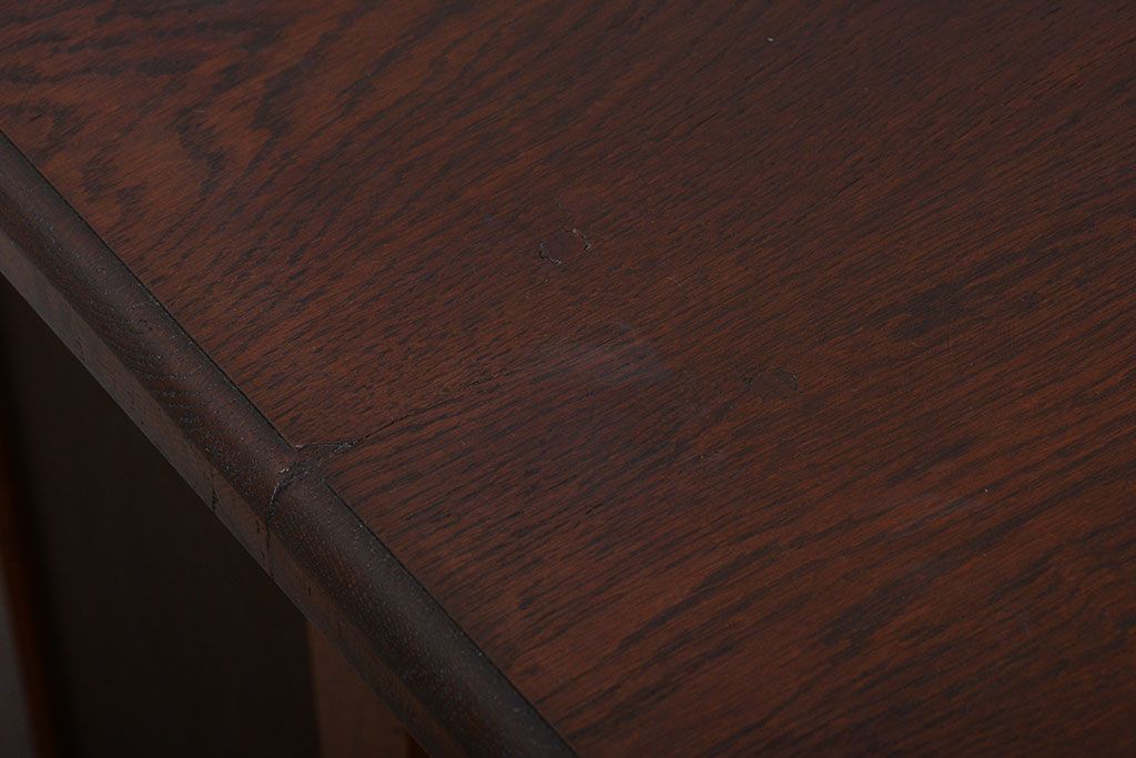 レトロ家具　昭和レトロ　ナラ材の両袖机