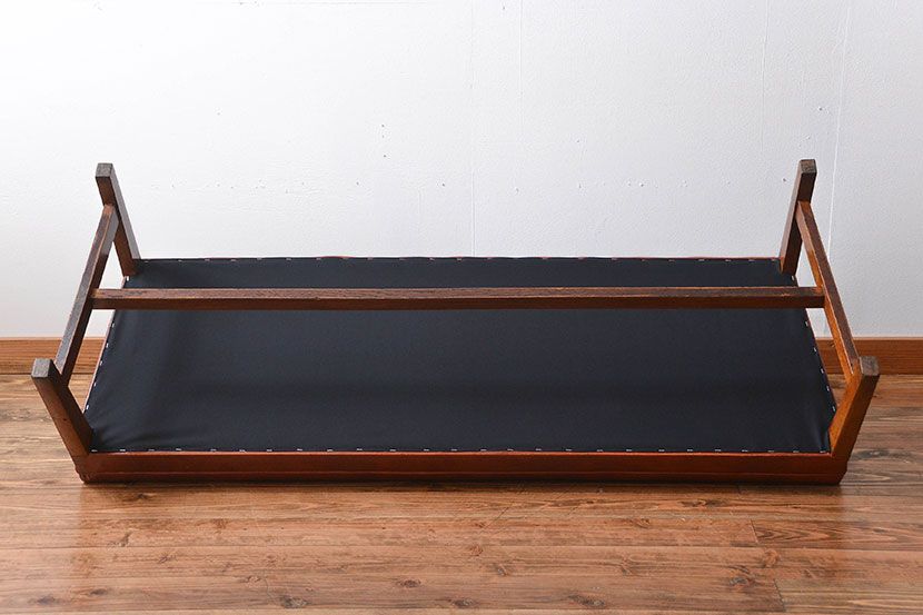 レトロ家具　昭和レトロ　ナラ材のベンチ