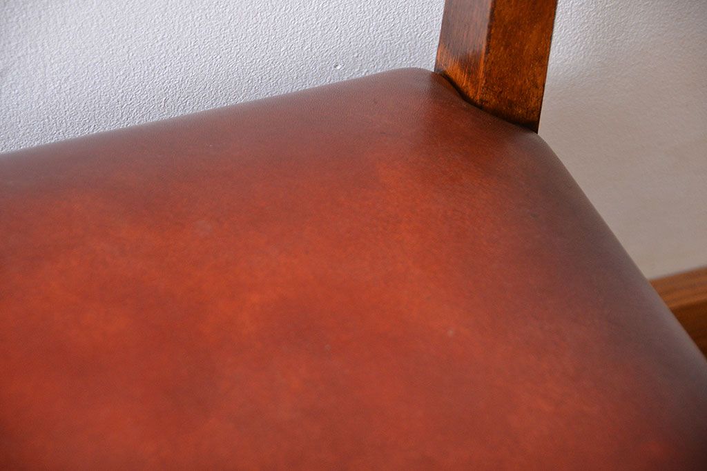 レトロ家具　昭和レトロ　ナラ材のベンチ(2)