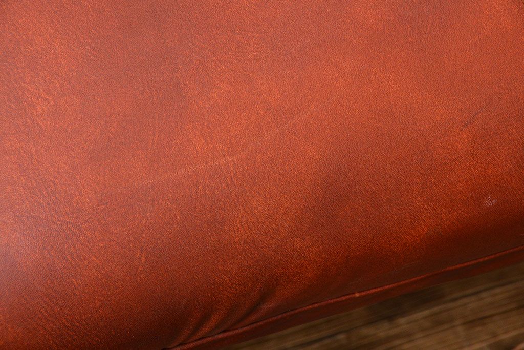 レトロ家具　昭和レトロ　ナラ材のベンチ(2)