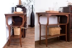 アンティーク家具　イギリスアンティーク　ウォールナット材の上品なサイドテーブル