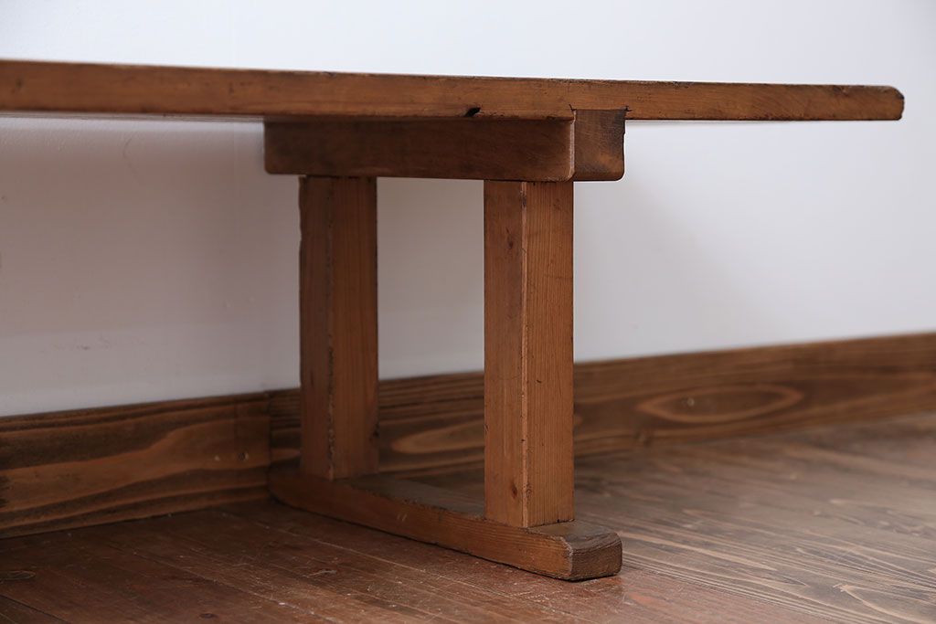 アンティーク家具　アンティーク　DIYにもぴったり!古い木のシンプルなベンチ(1)