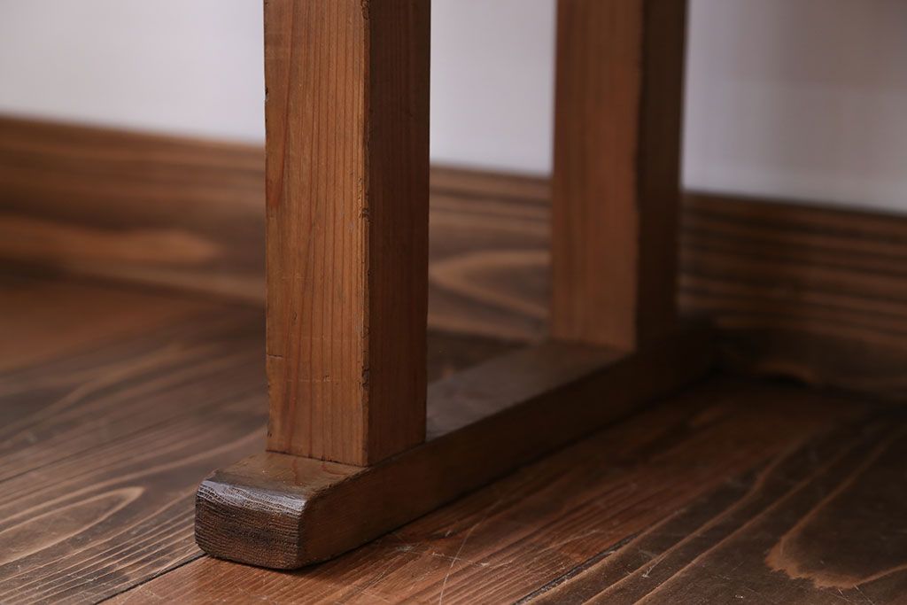 アンティーク家具　アンティーク　DIYにもぴったり!古い木のシンプルなベンチ(1)