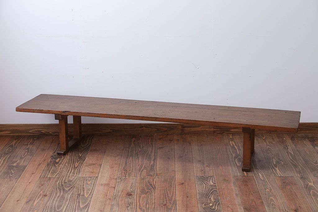 アンティーク家具　アンティーク　DIYにもぴったり!古い木のシンプルな長テーブル(2)