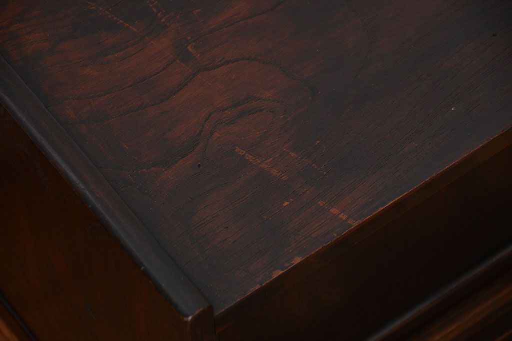 アンティーク家具　古民具・骨董　三方欅材の古い置き床(ローボード)