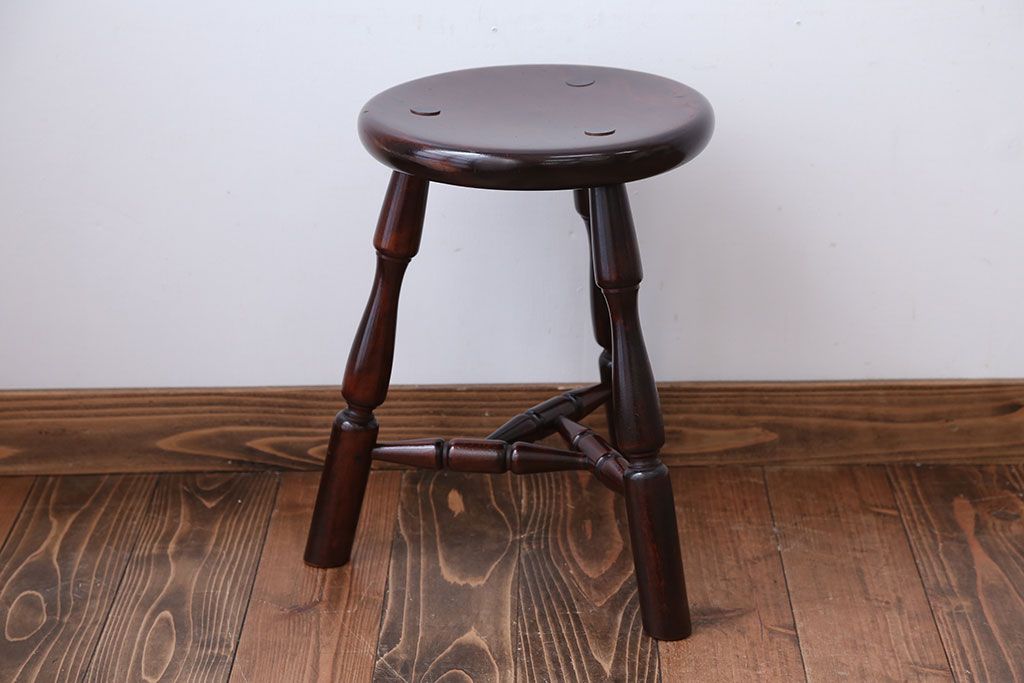 中古　松本民芸家具　三脚スツール(1)