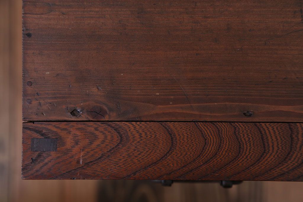 アンティーク家具　古民具・骨董　前面欅材の高級薬箪笥