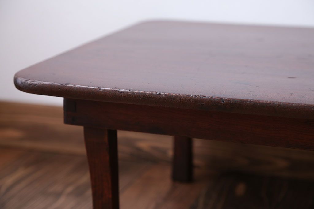 レトロ家具　昭和レトロ　古い木製のアンティーク角ちゃぶ台