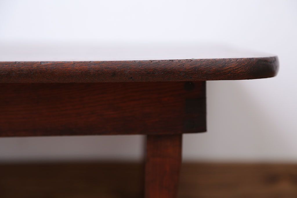 レトロ家具　昭和レトロ　古い木製のアンティーク角ちゃぶ台