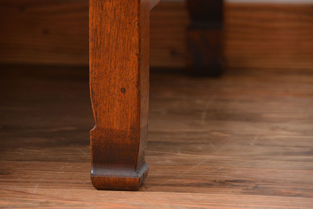 レトロ家具　昭和レトロ　古い木の正方形角ちゃぶ台