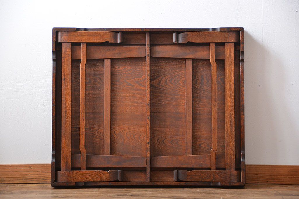 レトロ家具　昭和レトロ　古い木の正方形角ちゃぶ台