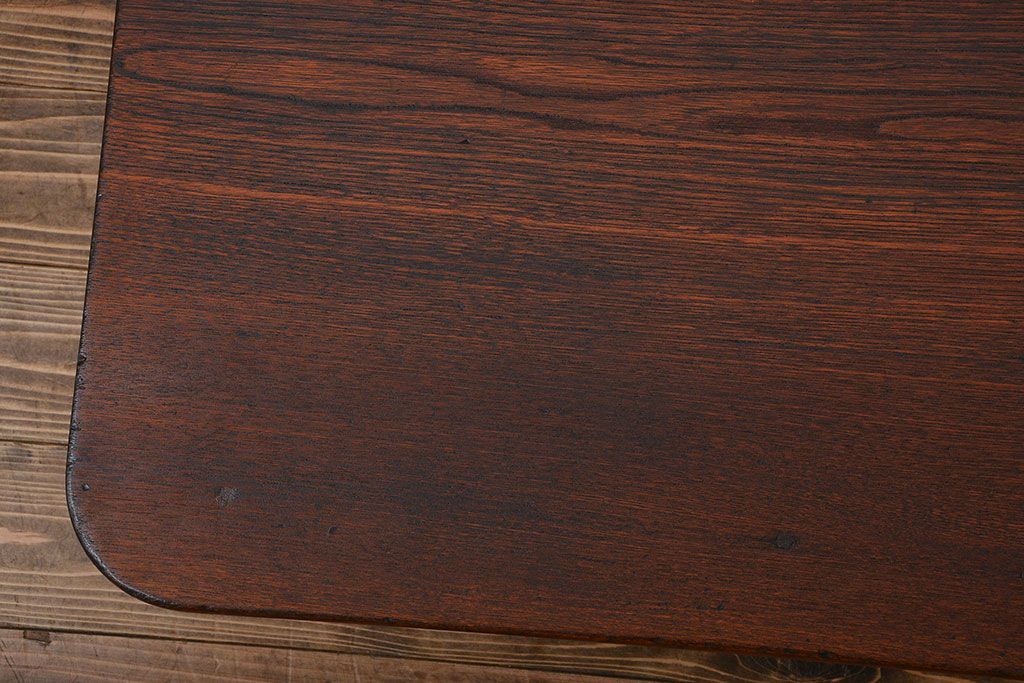 レトロ家具　昭和レトロ　古い木の長方形角ちゃぶ台