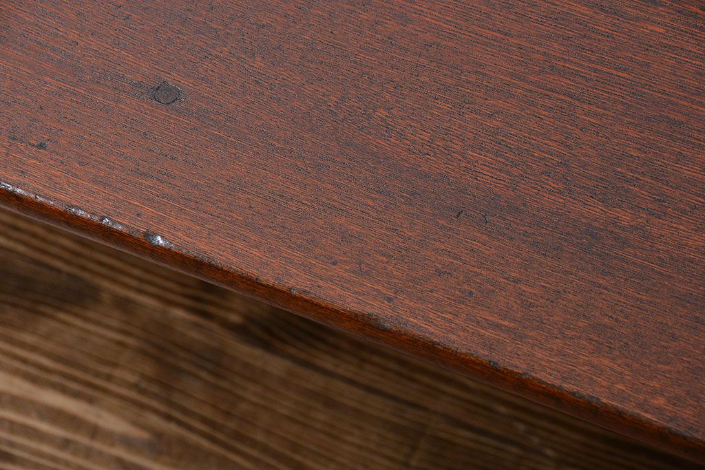 レトロ家具　昭和レトロ　古い木の長方形角ちゃぶ台