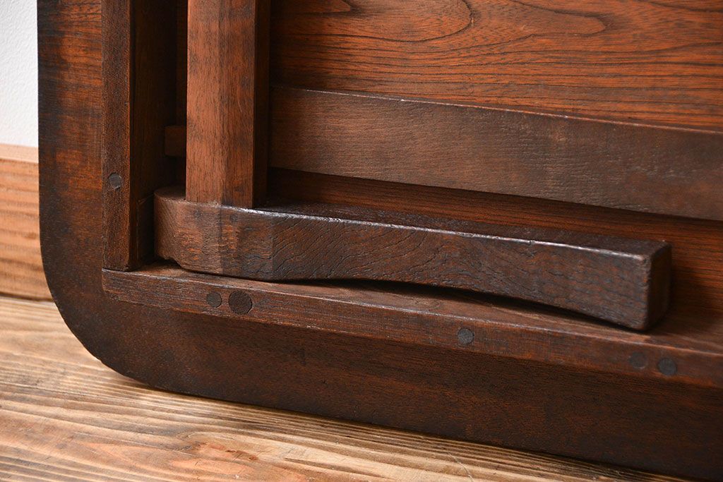 レトロ家具　昭和レトロ　脚折り畳み式!古い木製のアンティーク角ちゃぶ台