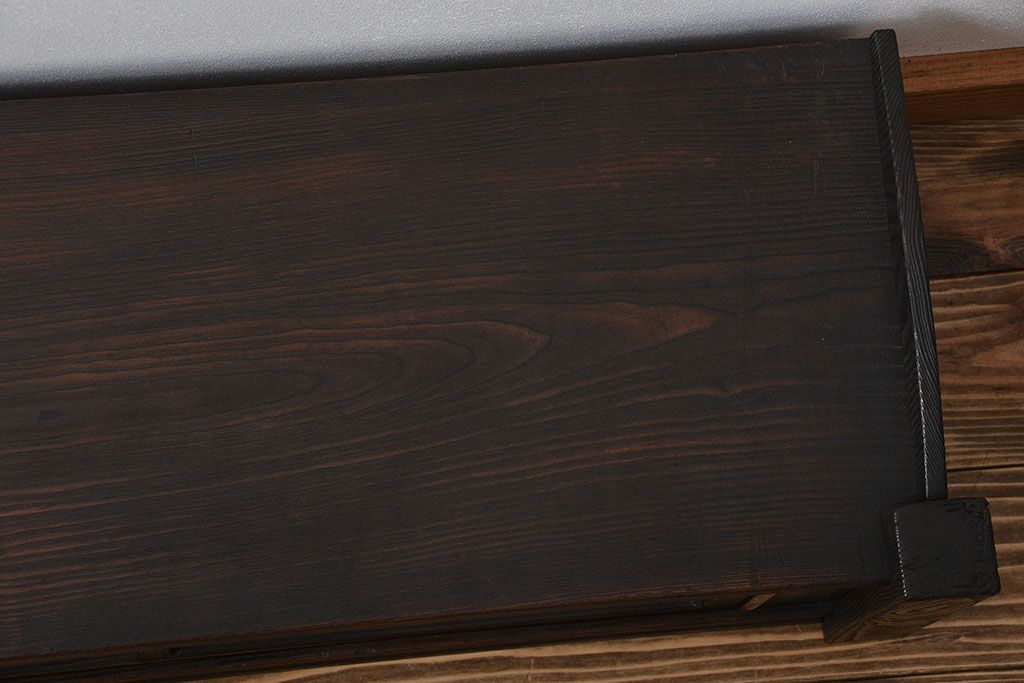 アンティーク雑貨　古民具・骨董　古い栗材の浮造り仕上げアンティーク置き床