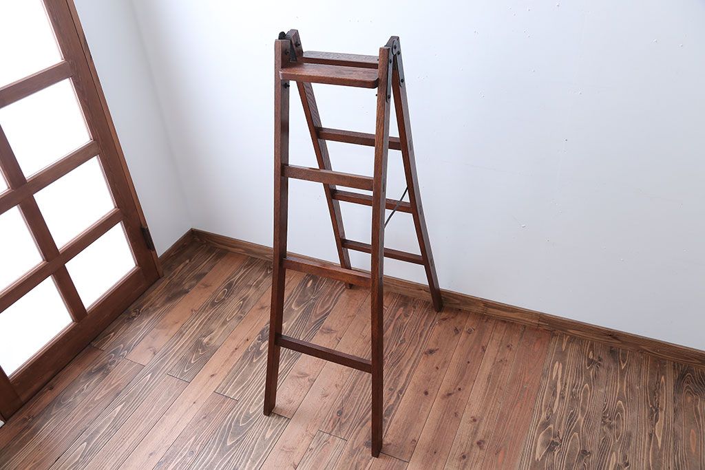 アンティーク雑貨 和製アンティーク 古い木製のステップラダー(梯子・脚立) | ラフジュ工房