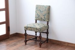 中古　イギリス製　オーク材の優雅なツイストレッグダイニングチェア(2)